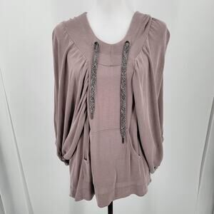 FP Movement Hoodie Womens XS Batwing Sleeves Kangaroo Pocket Boho Pullover Sweat